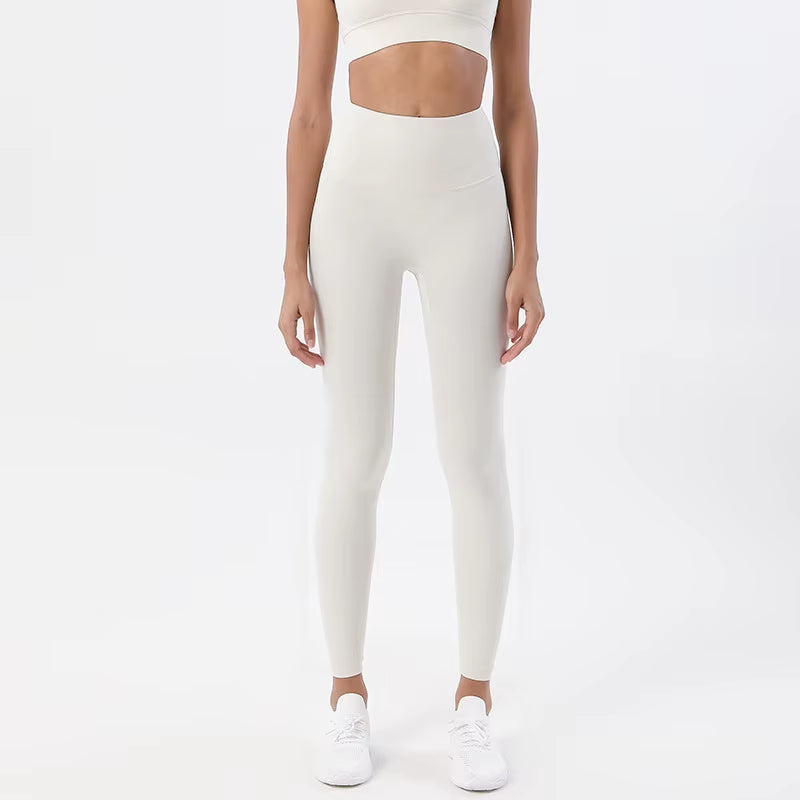 Nylon Tights Yoga Women'S Pants Leggings Gym Fitness No T Line High Waist Hidden Pocket Solid Color Sports Pants 42 Color