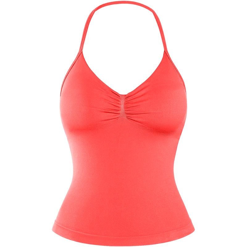 DENFY Impact Longline Strappy Top Fitness Gymwear Women Impact Longline Halter Tops Sportswear Workout Longline Tank Top Compression Gym