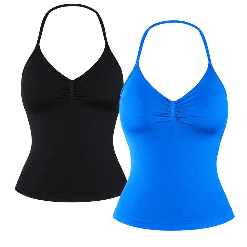 DENFY Impact Longline Strappy Top Fitness Gymwear Women Impact Longline Halter Tops Sportswear Workout Longline Tank Top Compression Gym